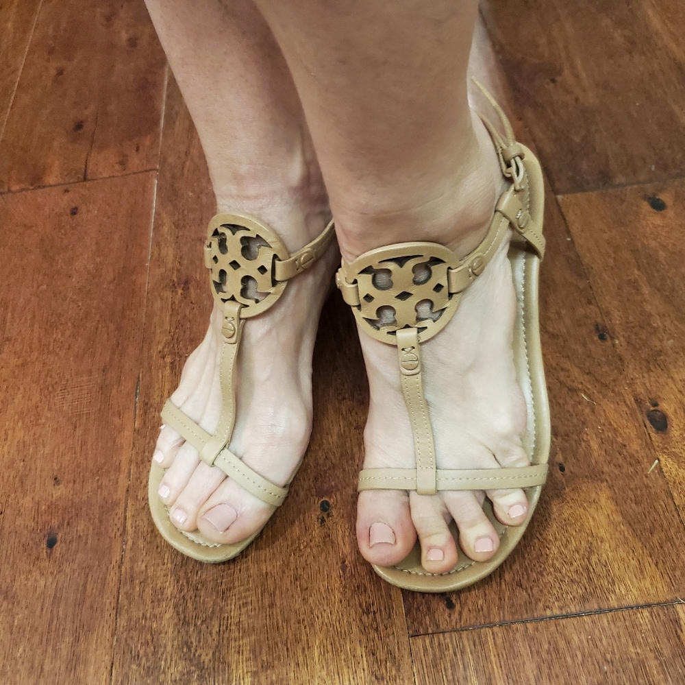 Tan Tory Burch wedge sandal size 8.5